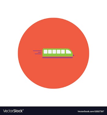 Stylish icon in color circle high-speed train vector image