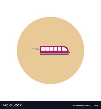 Stylish icon in color circle high-speed train vector image