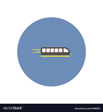 Stylish icon in color circle high-speed train vector image
