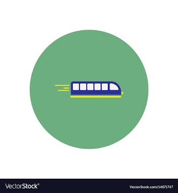 Stylish icon in color circle high-speed train vector image