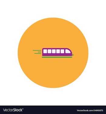Stylish icon in color circle high-speed train vector image