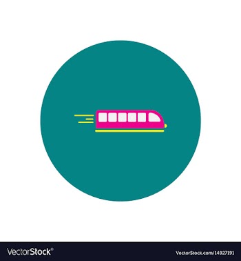 Stylish icon in color circle high-speed train vector image