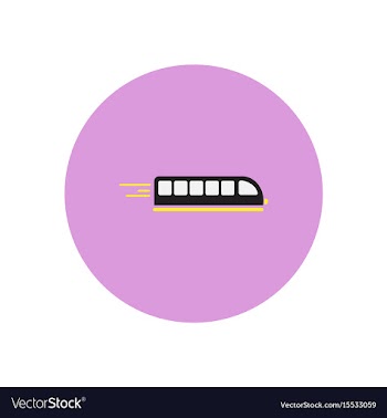 Stylish icon in color circle high-speed train vector image