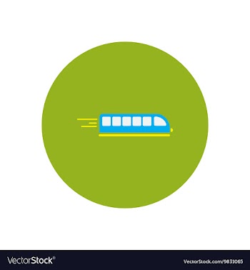 Stylish icon in color circle high-speed train vector image