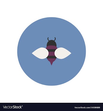 Stylish icon in color circle honey bee vector image