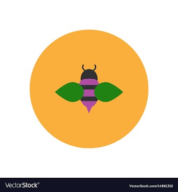 Stylish icon in color circle honey bee vector image