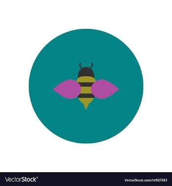 Stylish icon in color circle honey bee vector image