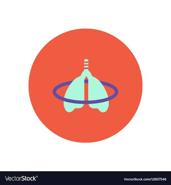 Stylish icon in color circle inflammation lungs vector image