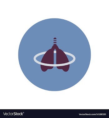 Stylish icon in color circle inflammation lungs vector image