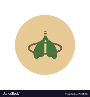 Stylish icon in color circle inflammation lungs vector image