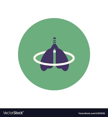 Stylish icon in color circle inflammation lungs vector image