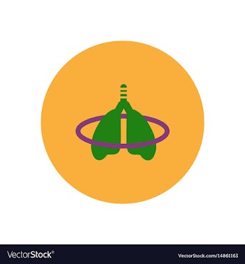 Stylish icon in color circle inflammation lungs vector image
