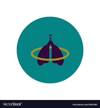 Stylish icon in color circle inflammation lungs vector image