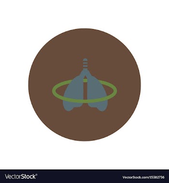 Stylish icon in color circle inflammation lungs vector image