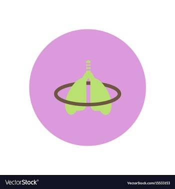 Stylish icon in color circle inflammation lungs vector image