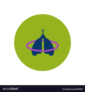 Stylish icon in color circle inflammation lungs vector image