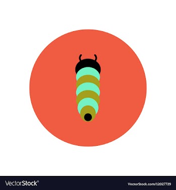 Stylish icon in color circle insect caterpillar vector image
