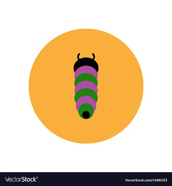 Stylish icon in color circle insect caterpillar vector image
