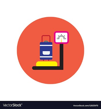 Stylish icon in color circle Luggage weighing vector image