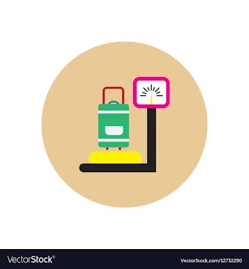 Stylish icon in color circle Luggage weighing vector image