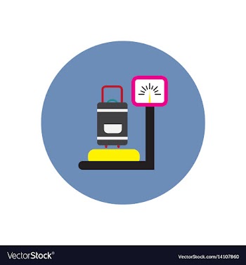 Stylish icon in color circle luggage weighing vector image
