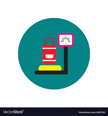 Stylish icon in color circle luggage weighing vector image