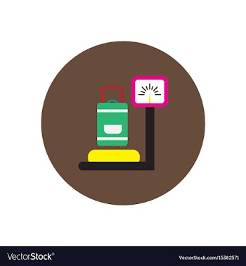 Stylish icon in color circle luggage weighing vector image