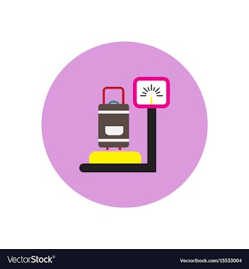 Stylish icon in color circle luggage weighing vector image