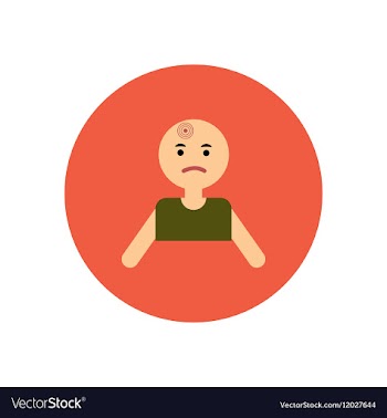 Stylish icon in color circle man headache vector image