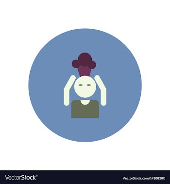 Stylish icon in color circle man headache vector image