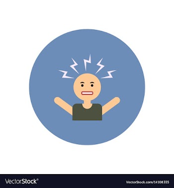 Stylish icon in color circle man headache vector image