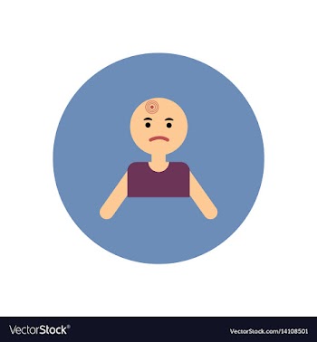 Stylish icon in color circle man headache vector image