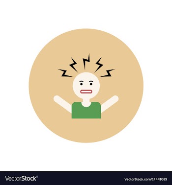 Stylish icon in color circle man headache vector image