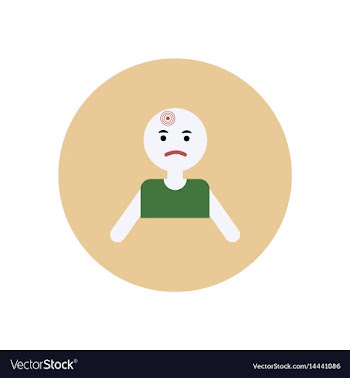 Stylish icon in color circle man headache vector image