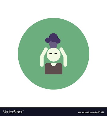 Stylish icon in color circle man headache vector image