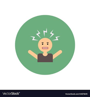 Stylish icon in color circle man headache vector image