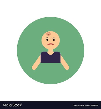 Stylish icon in color circle man headache vector image