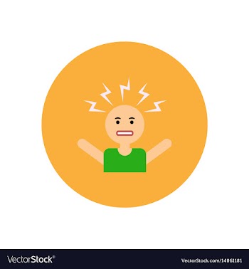 Stylish icon in color circle man headache vector image