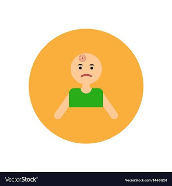 Stylish icon in color circle man headache vector image