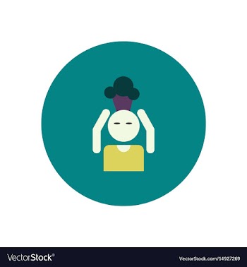 Stylish icon in color circle man headache vector image