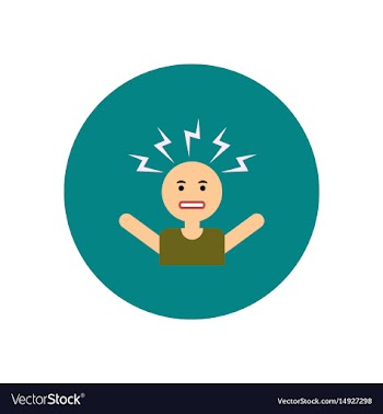 Stylish icon in color circle man headache vector image