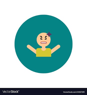 Stylish icon in color circle man headache vector image