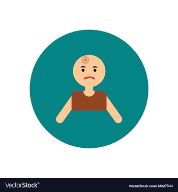 Stylish icon in color circle man headache vector image