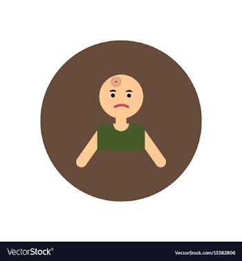 Stylish icon in color circle man headache vector image