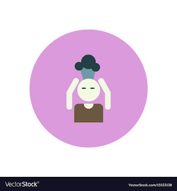 Stylish icon in color circle man headache vector image