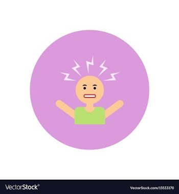 Stylish icon in color circle man headache vector image