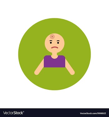 Stylish icon in color circle man headache vector image