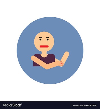 Stylish icon in color circle man joint pain vector image