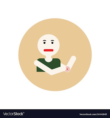 Stylish icon in color circle man joint pain vector image