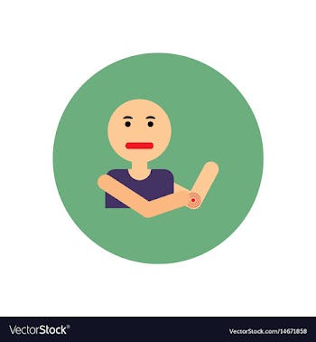Stylish icon in color circle man joint pain vector image